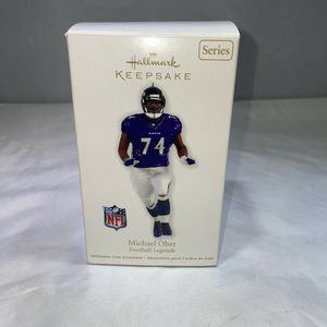 NEW Hallmark Christmas Ornament MICHAEL OHER FOOTBALL LEGENDS 2012 18 In Series